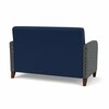 Lesro Siena Lounge Reception Loveseat, Walnut, MD Ink Back, MD Ink Seat, RS Echo Arm Panels SN1501